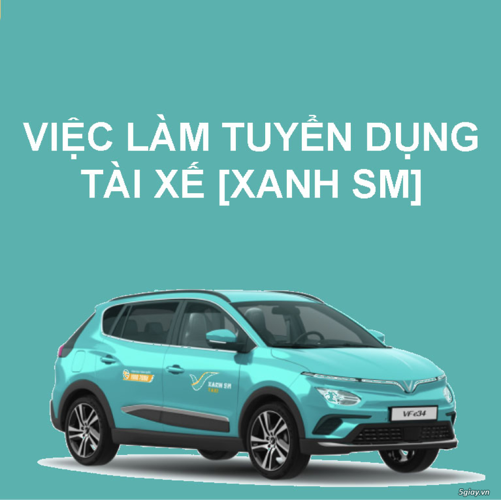 Xanh SM tuyển tài xế ô tô lương 15-25tr