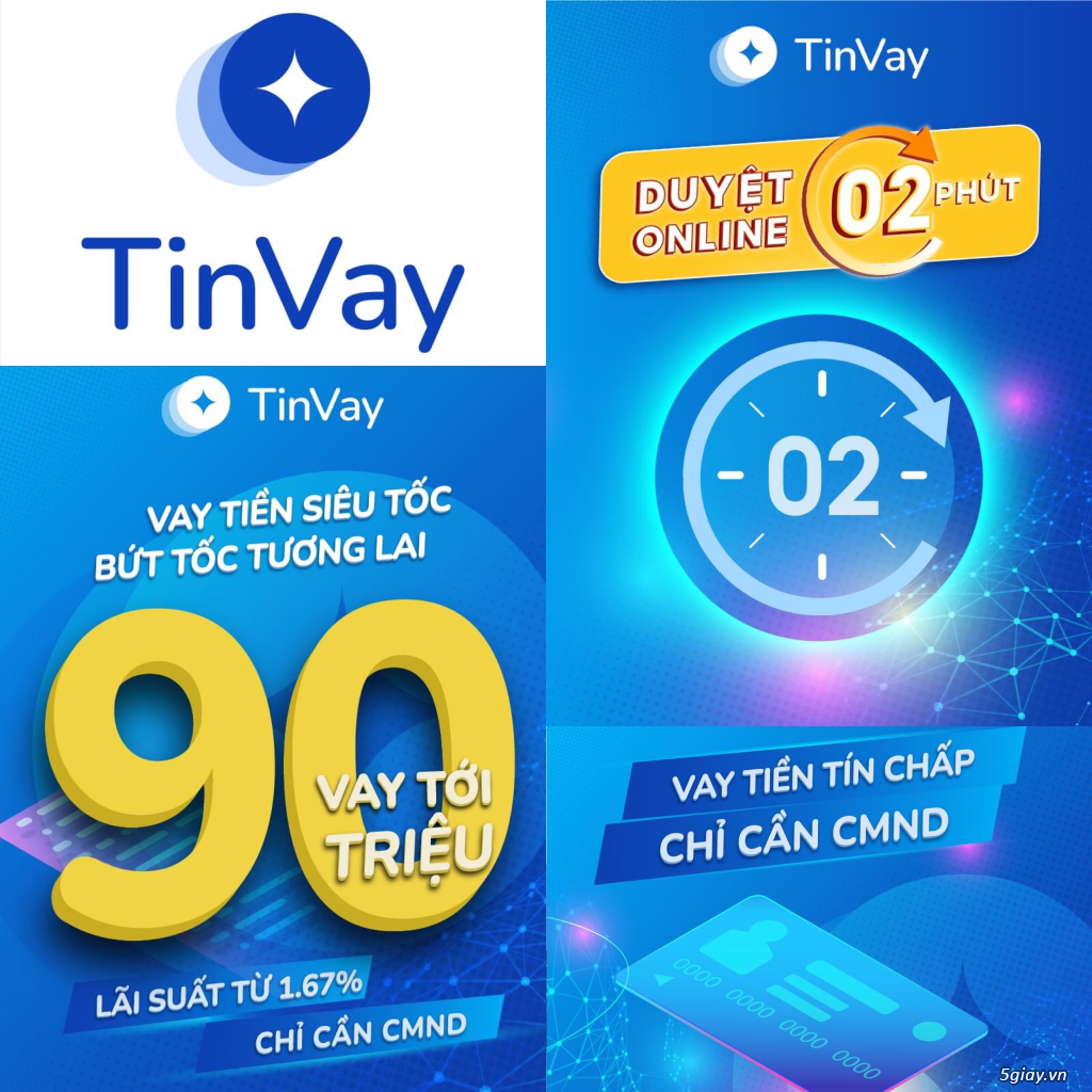 Tinvay cho vay lên đến 80tr, duyệt nhanh 2 phút