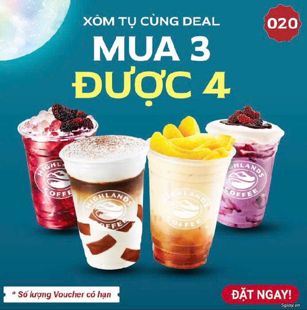 Voucher Highlands mua 2 tặng 1