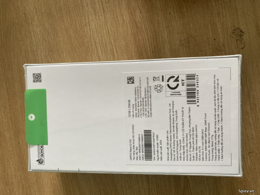 CẦN BÁN OPPO RENO 12-5G/256G máy mới chưa active