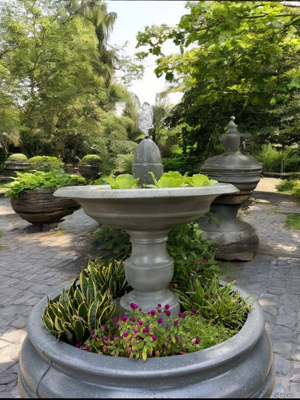 Đài nước sân vườn 1 tầng Kum Flower H112 x D150cm - 1