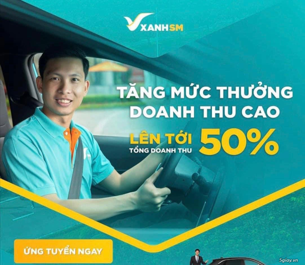 Xanh SM tuyển tài xế ô tô lương 15-25tr