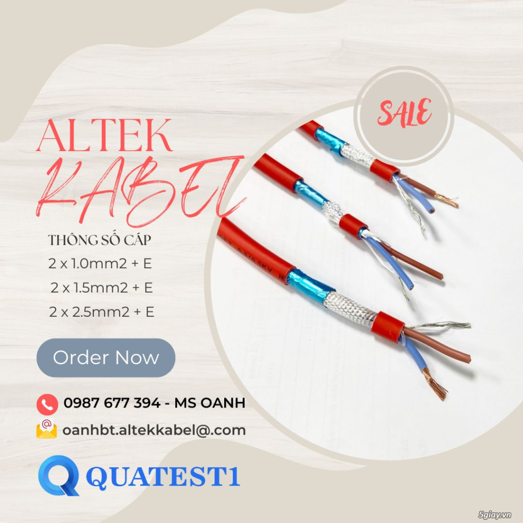 cáp chống cháy chống nhiễu 2x1.5mm