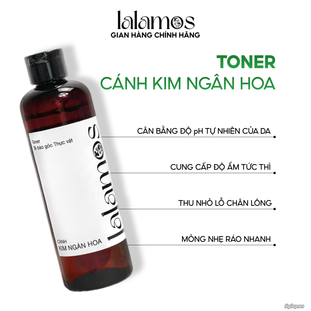 Toner Lalamos cánh kim ngân hoa dưỡng ẩm và se khít lỗ chân lông 250ml