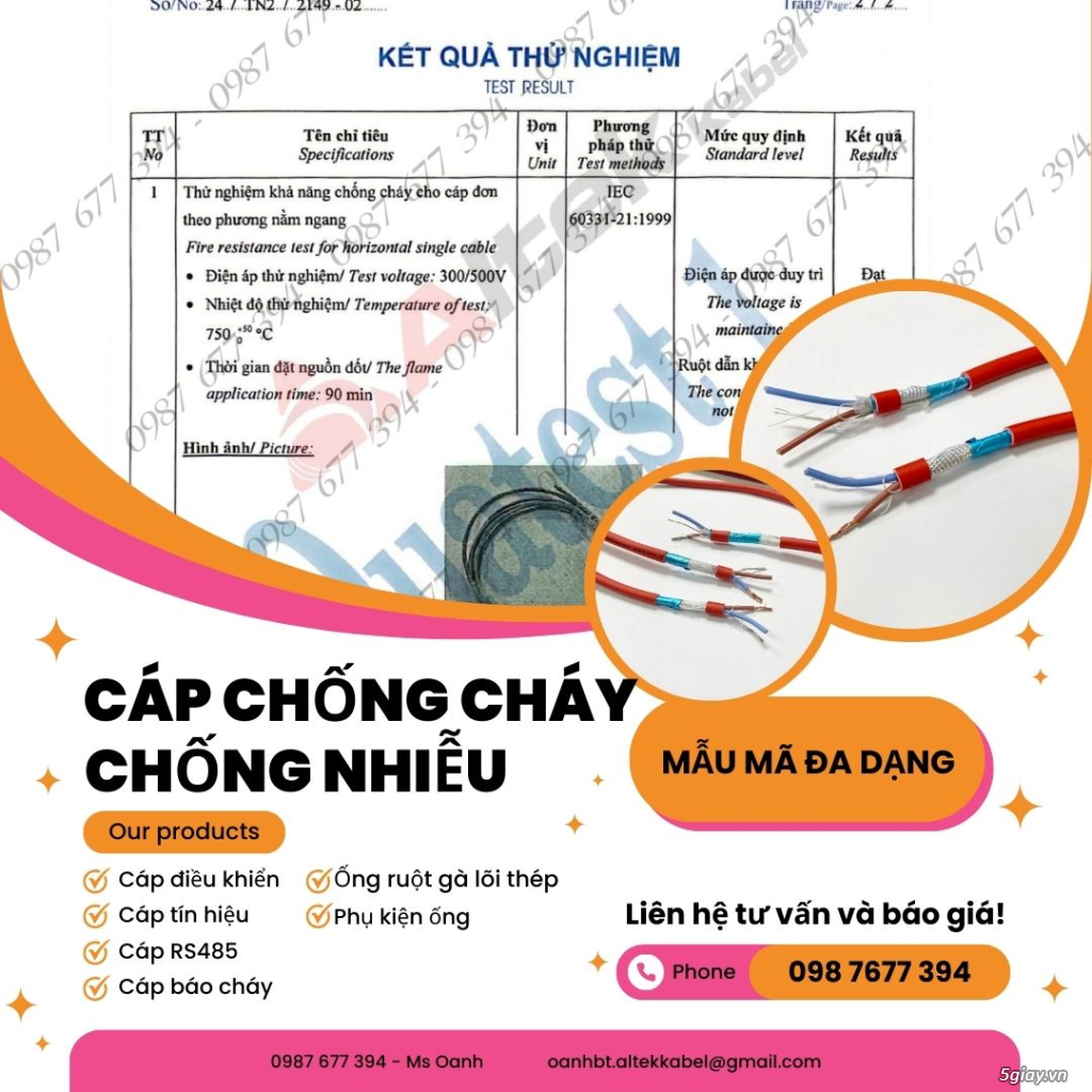 Cáp chống cháy chống nhiễu 2x1.0mm hàng sẵn kho