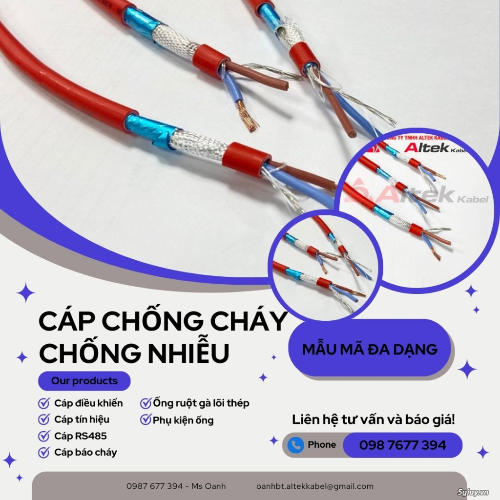 Cáp chống cháy chống nhiễu 2x1.0mm hàng sẵn kho - 1