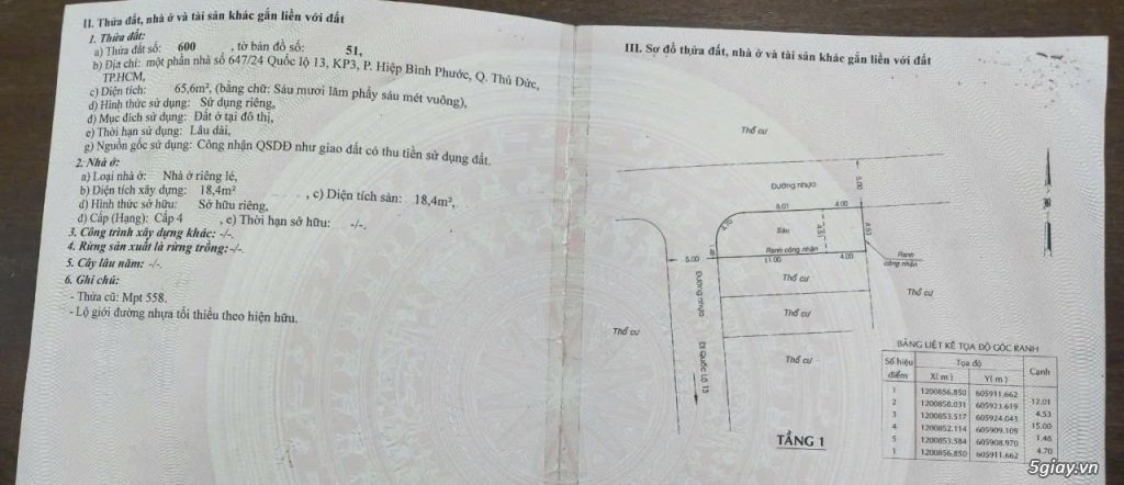 Bán lô đất hai mặt tiền 647/24 Quốc Lộ 13, Hiệp Bình Phước, Thủ Đức - 1