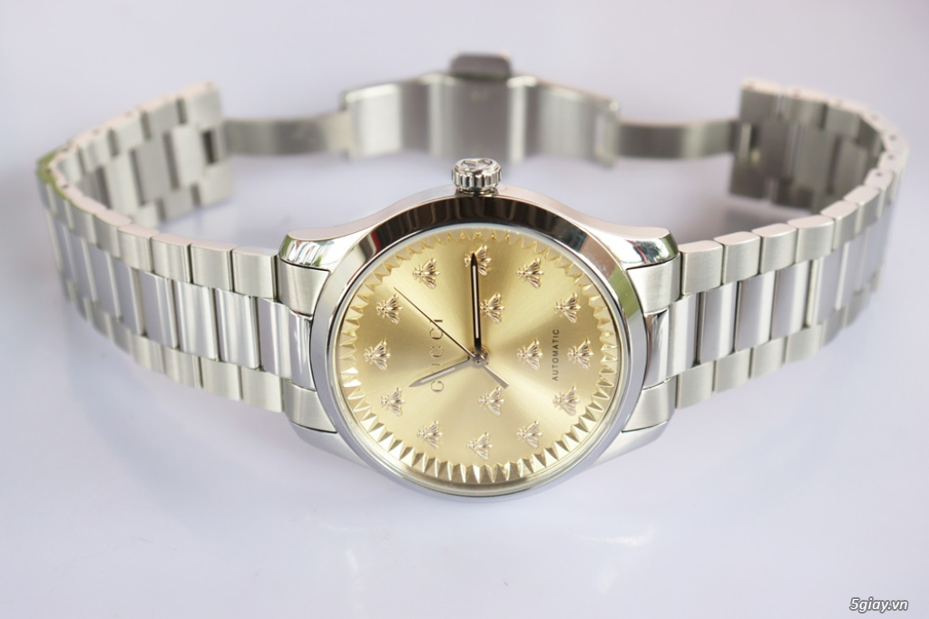 ĐH Nam Gu.cci Timeless MultiBee Automatic - Mặt Vàng Gold Fullbox - 6