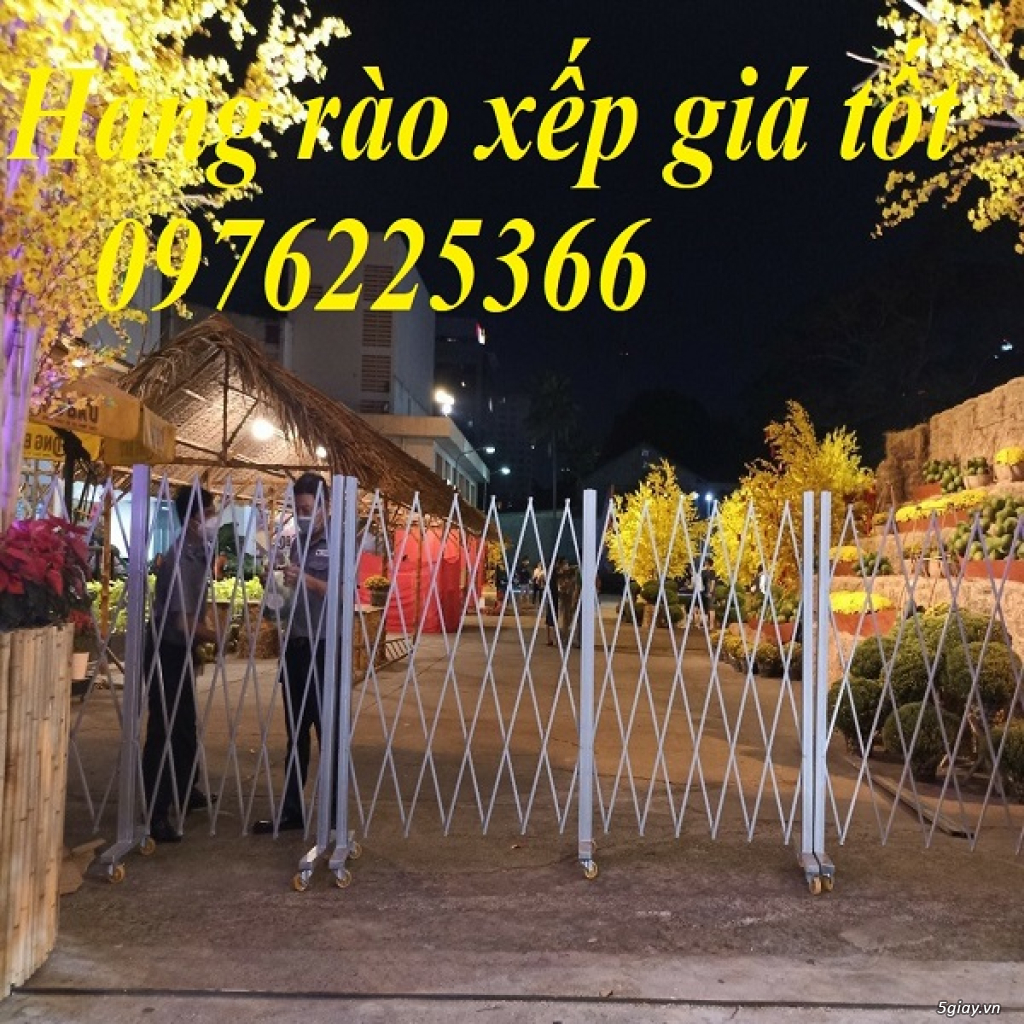 Hàng rào xếp di động, hàng rào xếp sắt có bánh xe - 3