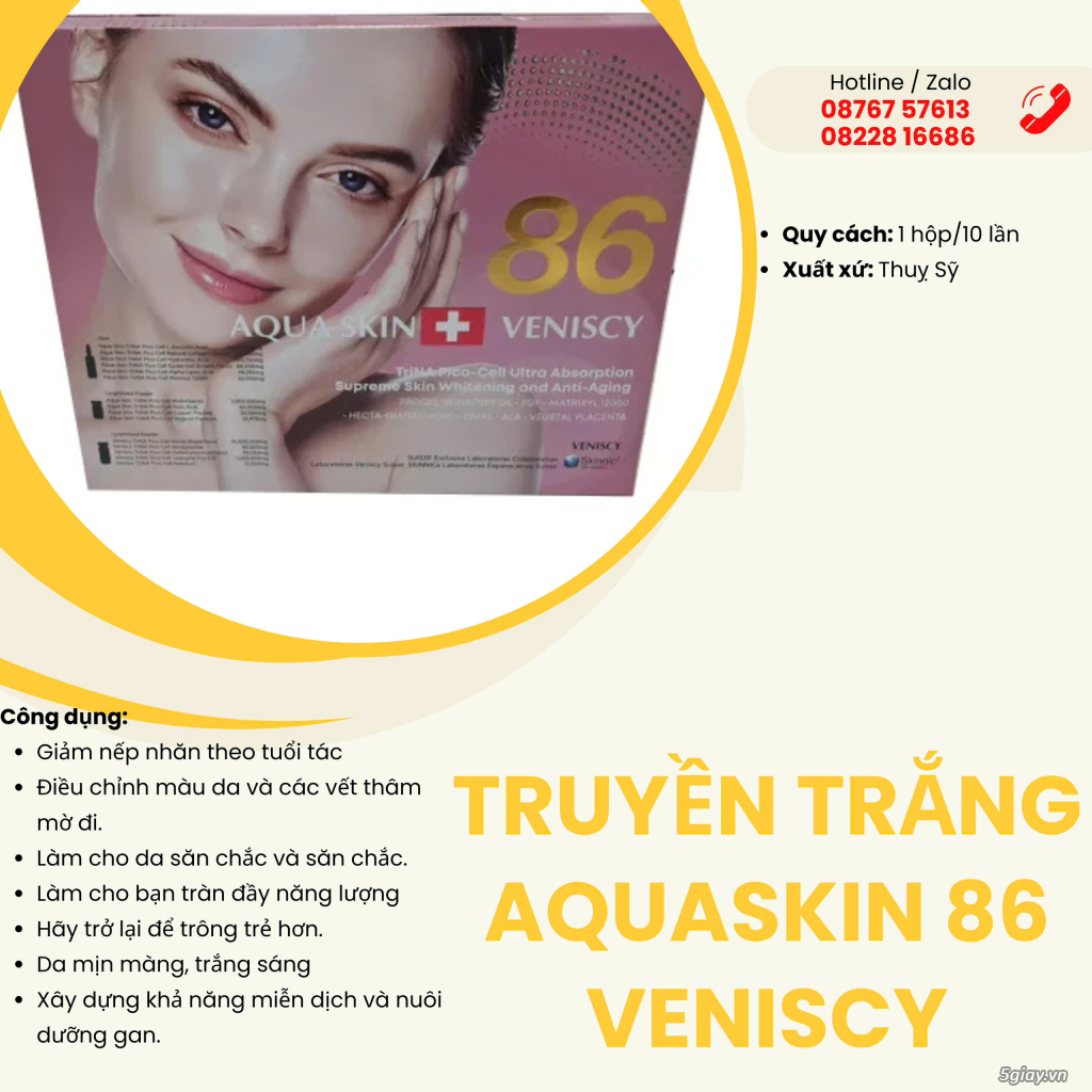 Truyền Trắng Da Aquaskin 86 - Hotline: 08228 16686