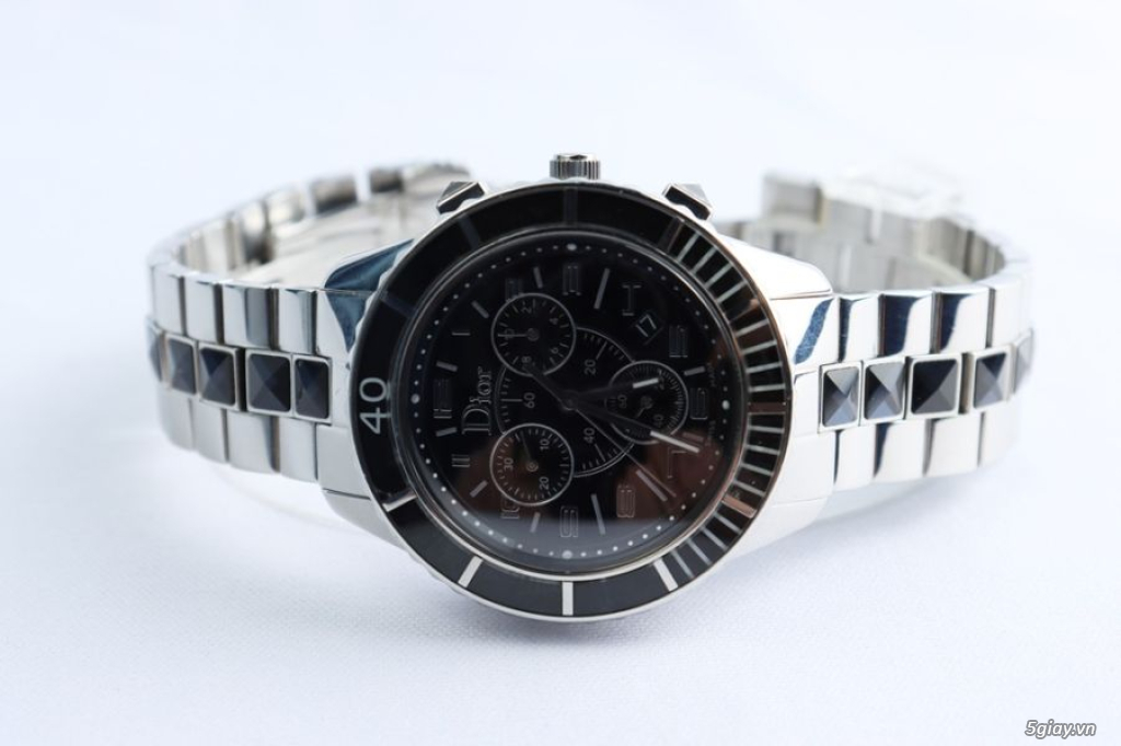 Đồng Hồ Nam Christian Dior 6 Kim Chronograph / Dây Đính Đá Sapphire - 10