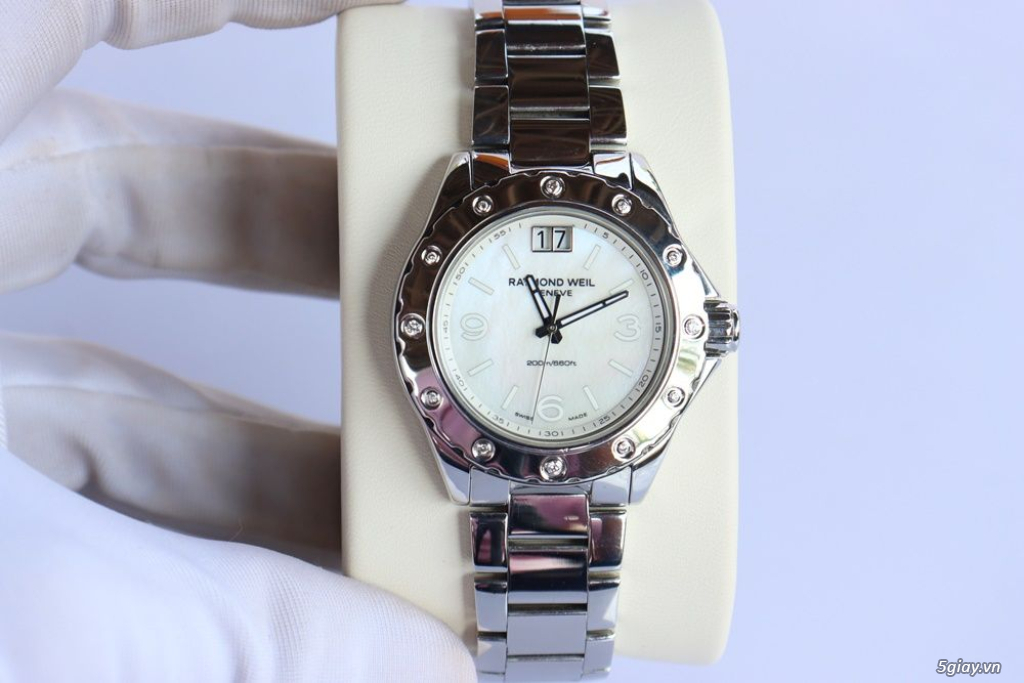 Đồng Hồ Raymond Weil Nữ, Mặt khảm Trai , Niềng đính 12 Viên Kim Cương - 14