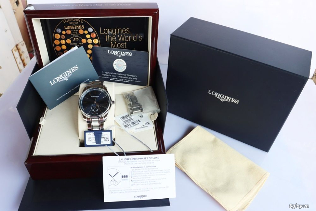 ĐH nam Longines Master MoonPhase mặt xanh Blue Automatic size 42mm - 12