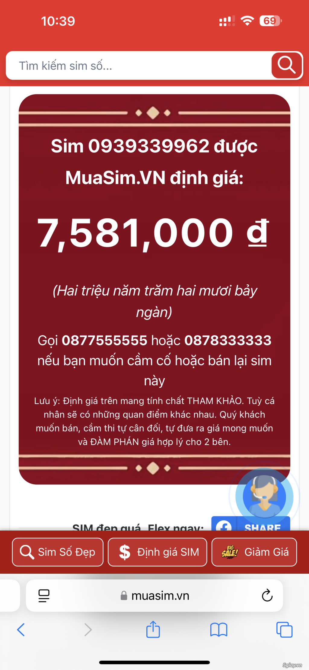 Cần bán lại sim chính chủ **3399** - 1