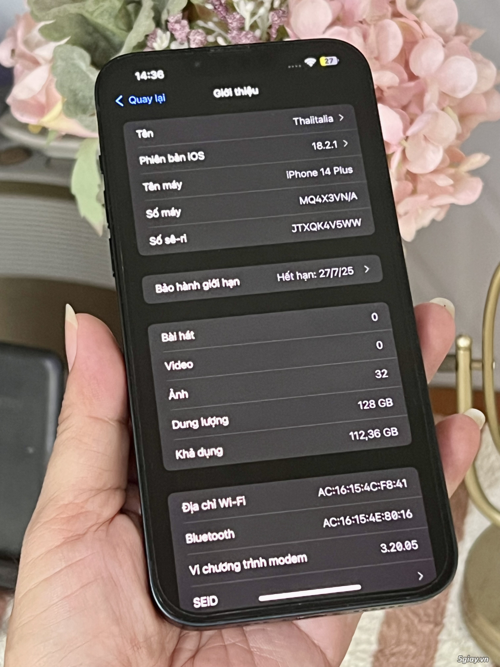 14 Plus 128g VN 99%. Pin 97%. BH 7-2025 ! - 5