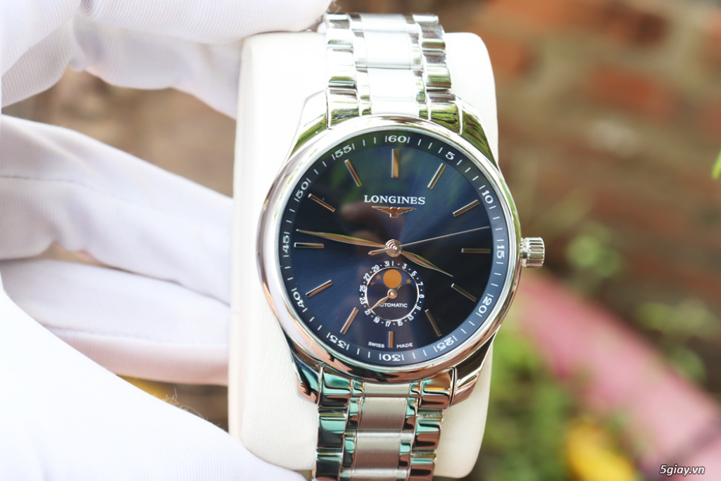 ĐH nam Longines Master MoonPhase xanh Blue Automatic size 42mm Fullbox - 1