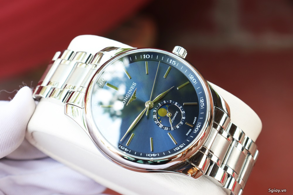ĐH nam Longines Master MoonPhase xanh Blue Automatic size 42mm Fullbox - 2