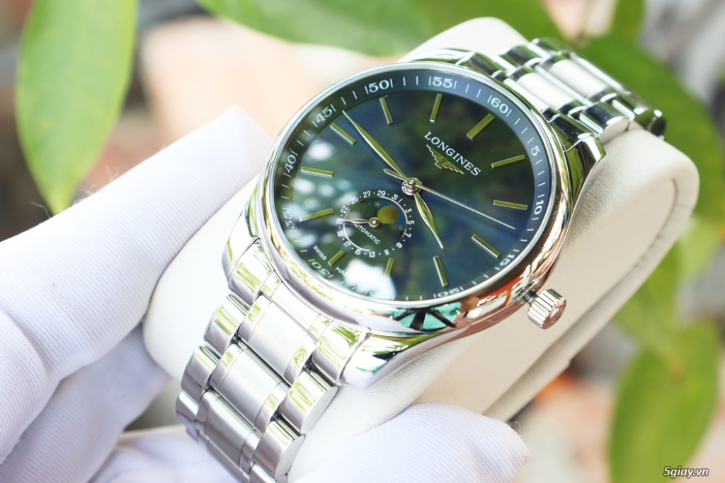 ĐH nam Longines Master MoonPhase xanh Blue Automatic size 42mm Fullbox - 5