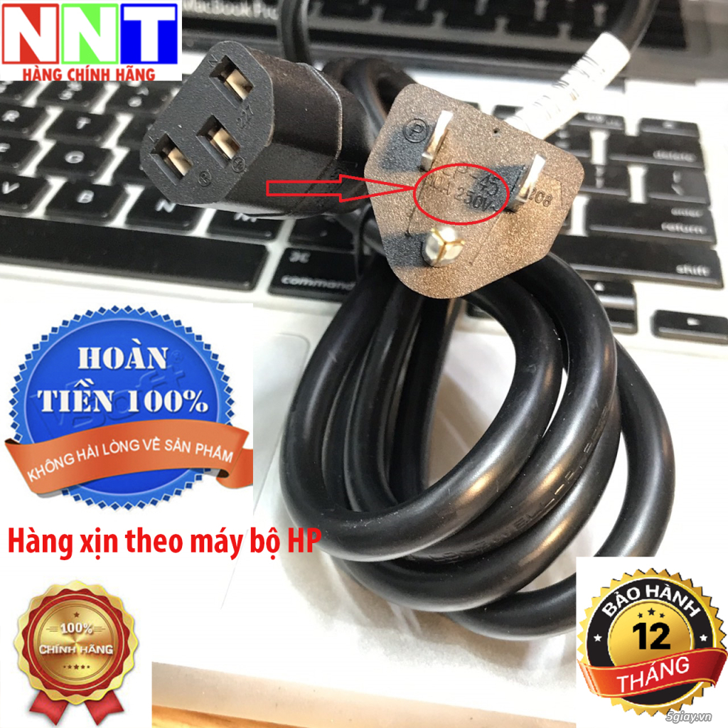 Dây nguồn HP 8121 - 0734, LongWell  3 chấu mỹ, nhật 10A, 250v, lõi đồn - 4