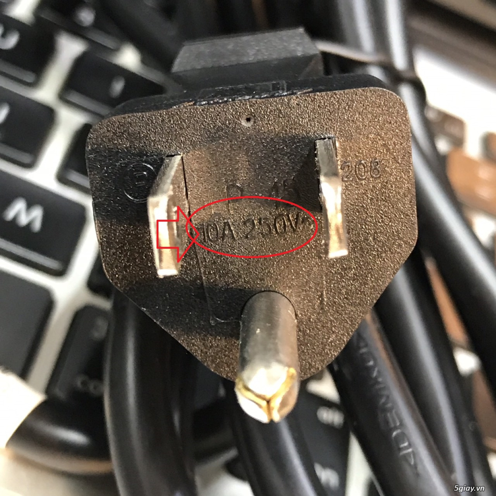 Dây nguồn HP 8121 - 0734, LongWell  3 chấu mỹ, nhật 10A, 250v, lõi đồn - 3