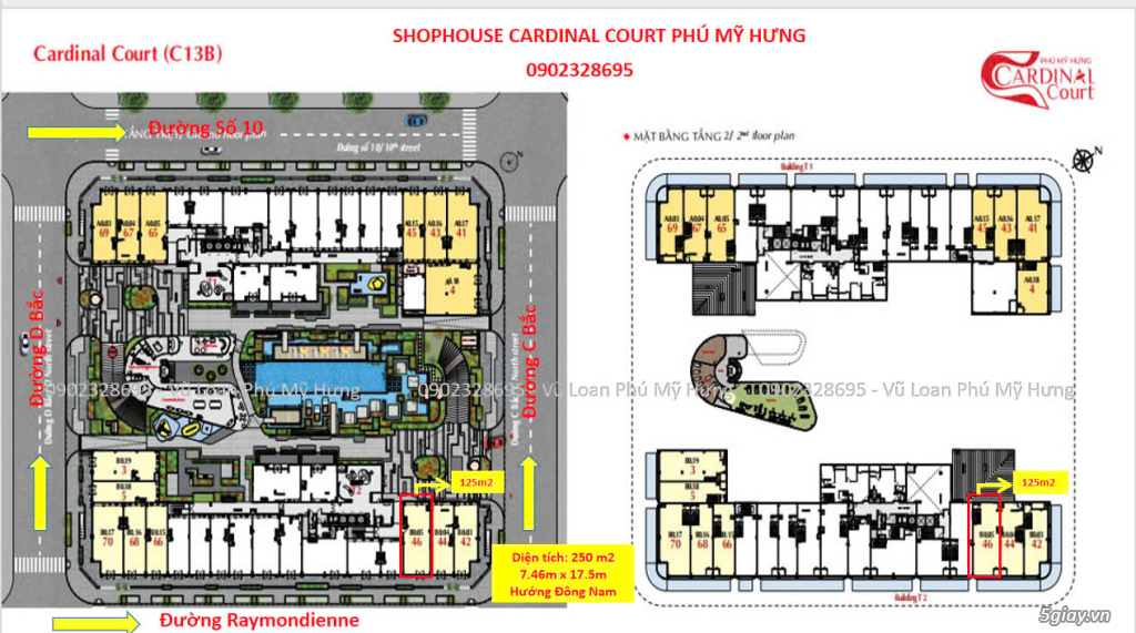 SỞ HỮU SHOP MẶT TIỀN ( 6.5m - 7.5m x 17.5m)  tại dự án CARDINAL COURT - 2