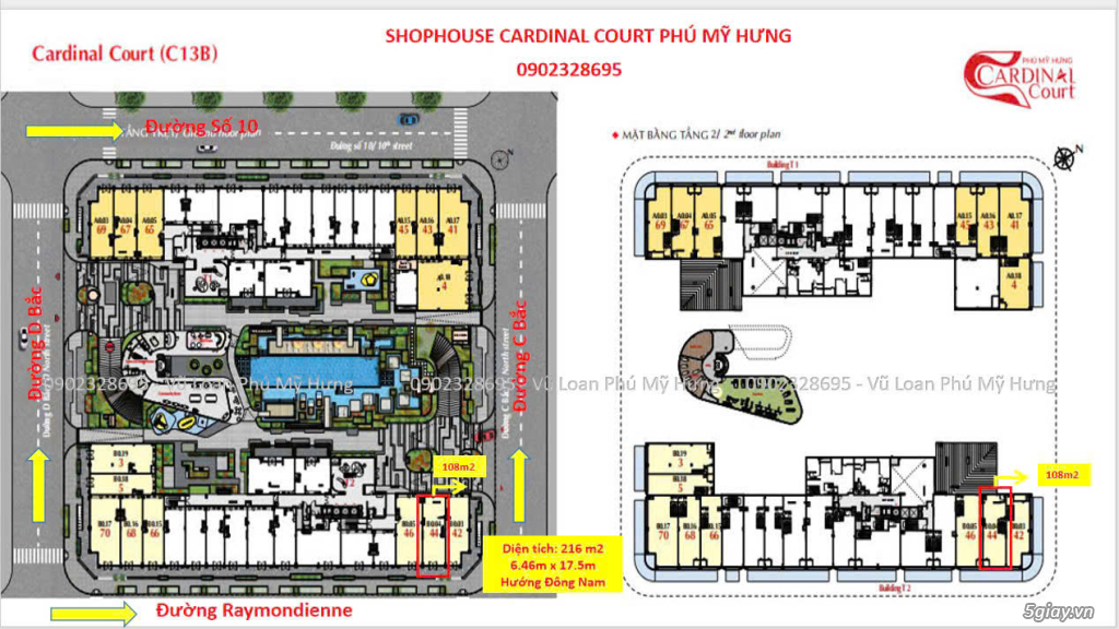SỞ HỮU SHOP MẶT TIỀN ( 6.5m - 7.5m x 17.5m)  tại dự án CARDINAL COURT