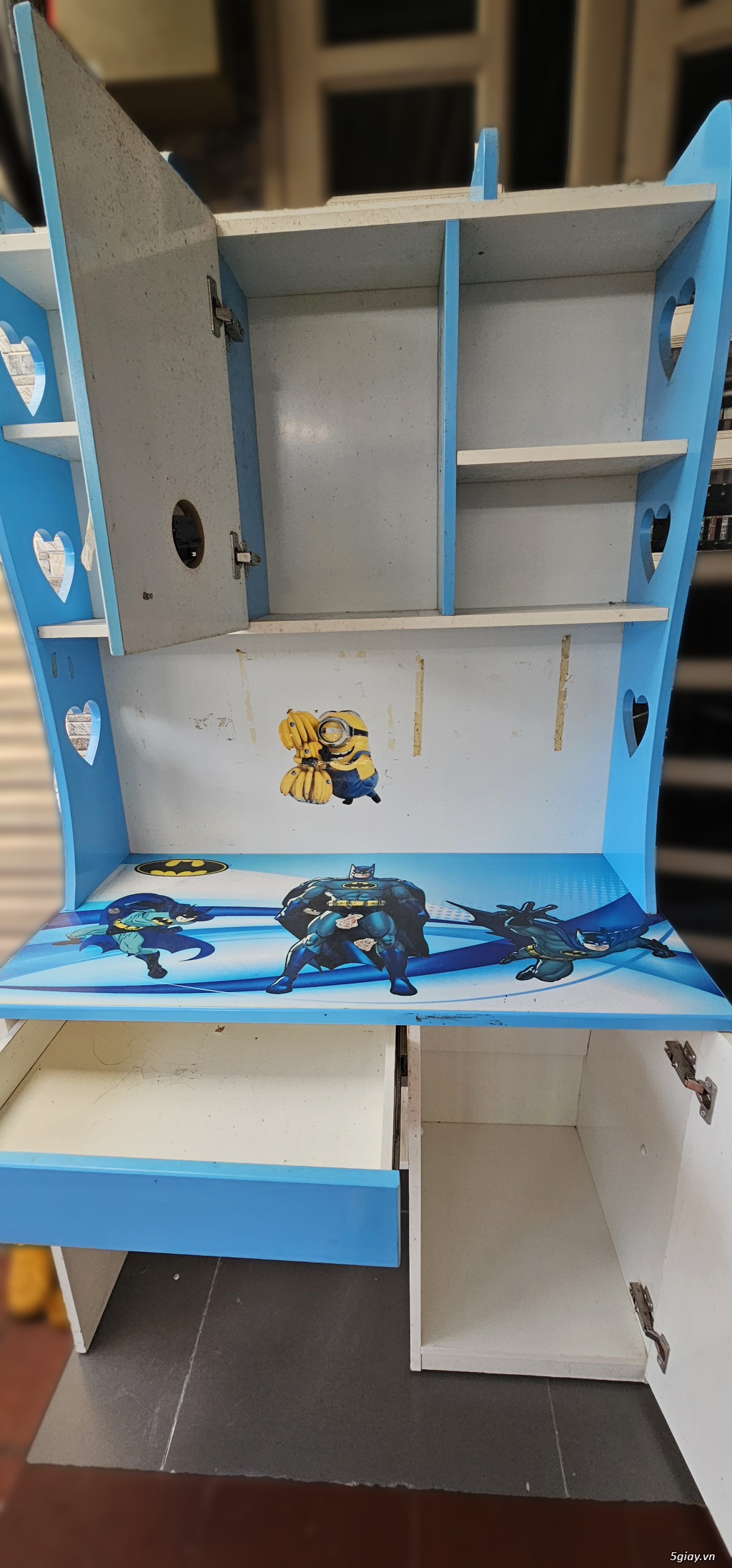 Thanh lý bàn học sinh màu xanh còn mới (hình thật) - 3
