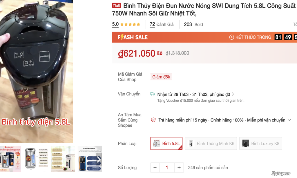 Thanh lý bình thuỷ điện new 100% - 7