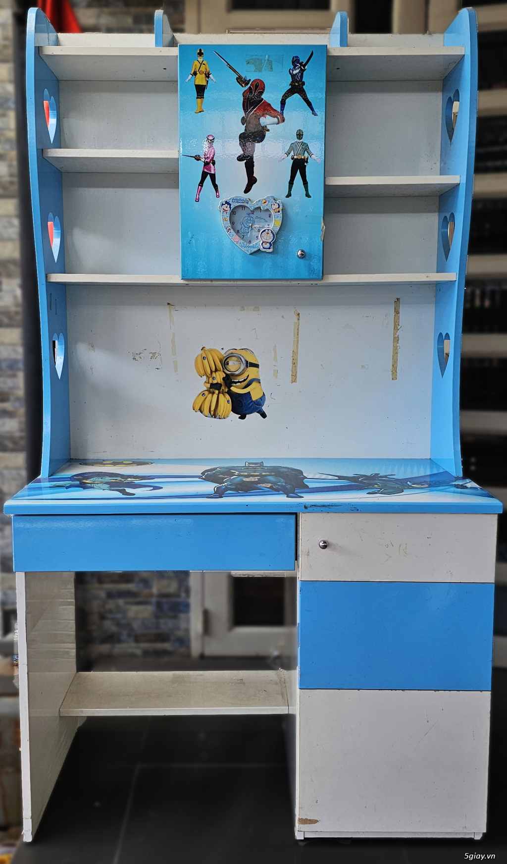 Thanh lý bàn học sinh màu xanh còn mới (hình thật) - 1