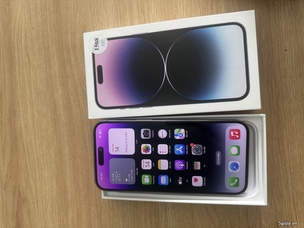 Cần bán iPhone 14pm 128g tim fullbox - 1
