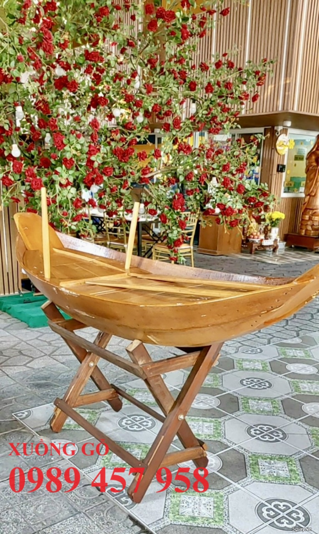 Xuồng trưng hải sản, Xuồng bày hải sản, Xuồng decor - 4