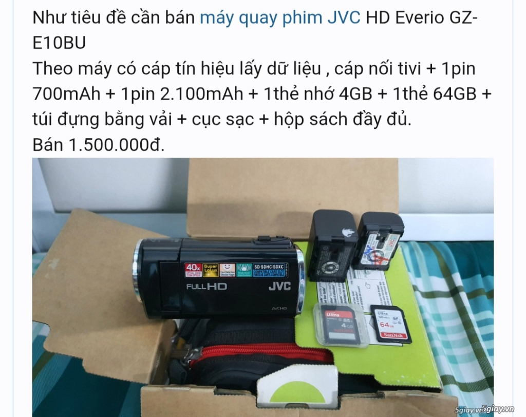 Cần bán máy quay phim JVC như hình