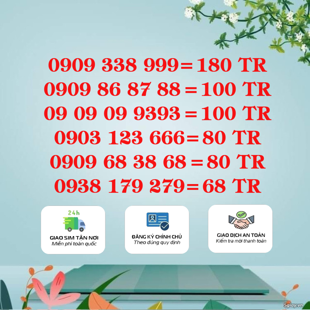 Cần bán 0909.338.999-0909.86.87.88-0903.123.666-0909.68.38.68,.... - 2