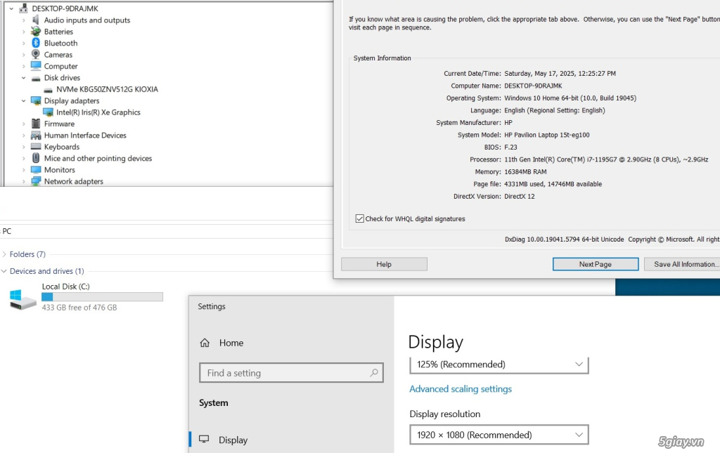 HP Pavilion 15 Core i7-1195G7 Ram 16GB SSD 512GB VGA ON Màn Full HD - 6