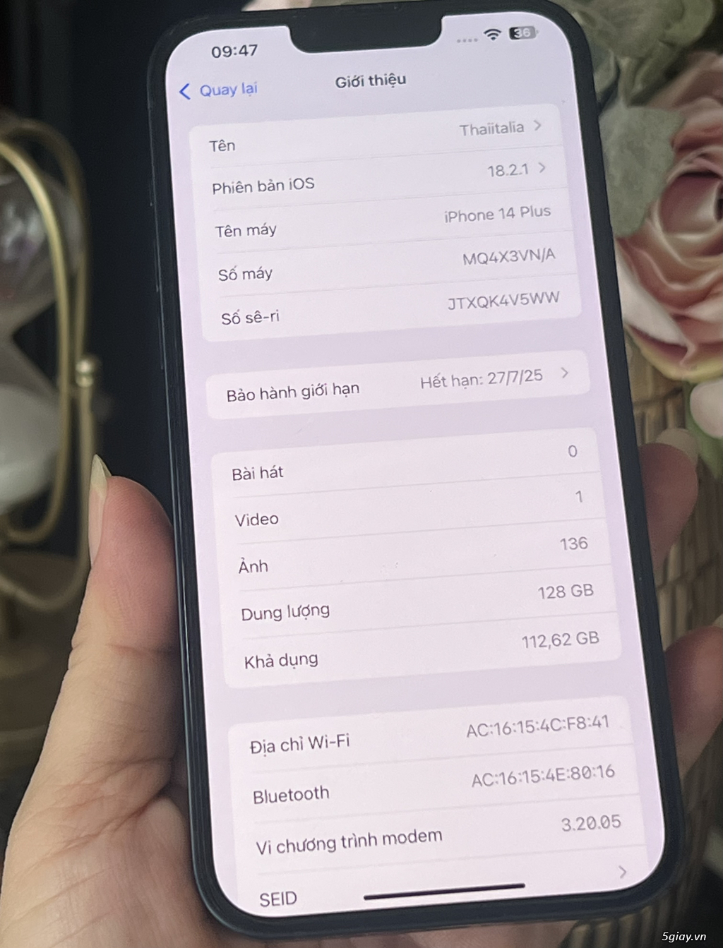 14 Plus 128G VN 99%. Pin 97%. BH 7-2025 ! - 5