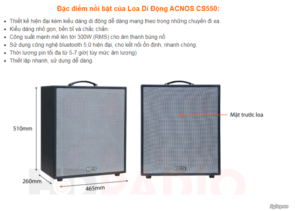 Loa Acnos CS550 đến từ nhà máy Hammer Hàn Quốc
