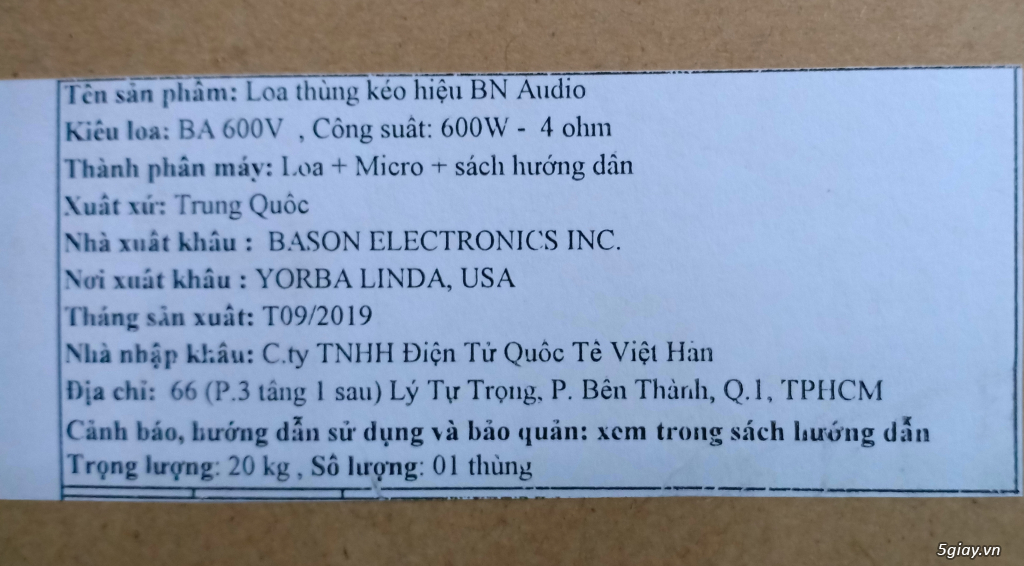 Loa kéo Mini hàng sịn BN Audio BA-600V chính hãng Boston - 3