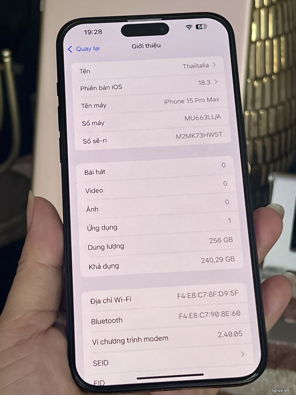15 Pro max 256g Black Mỹ 99%. Pin 95%... Zin ! - 5