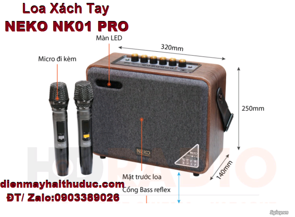 Loa di động Neko NK01 Pro khuyến mãi chân kê loa gỗ tại Cửa Hàng Hải - 2