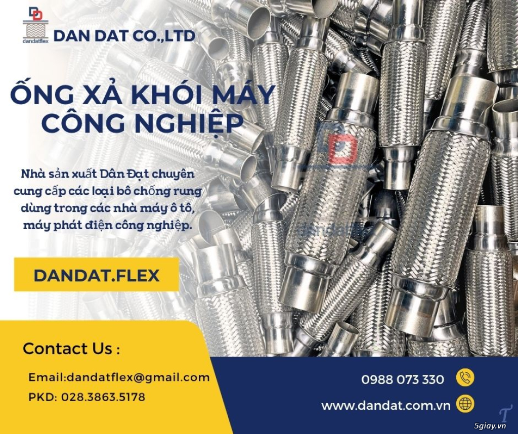 Bô zin chống rung/ Ống xả máy phát điện/ Ống xả mềm lò xo/ Ống mềm cổ pô - 4