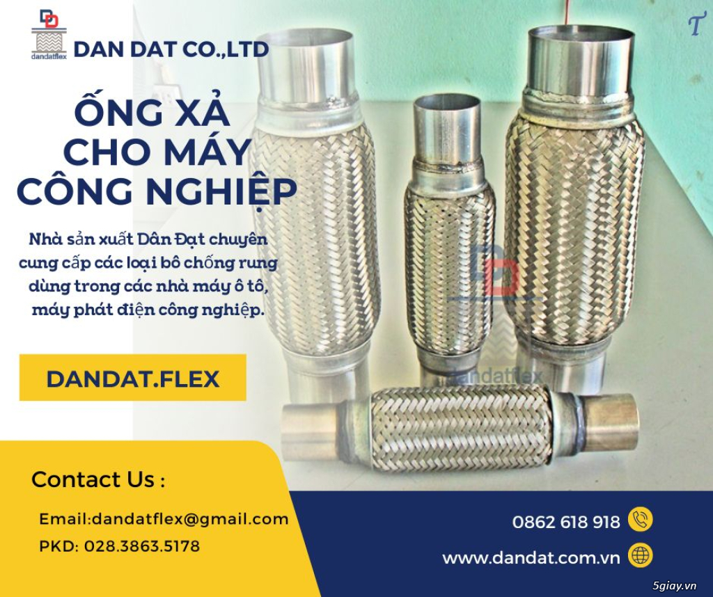 Bô zin chống rung/ Ống xả máy phát điện/ Ống xả mềm lò xo/ Ống mềm cổ pô - 1