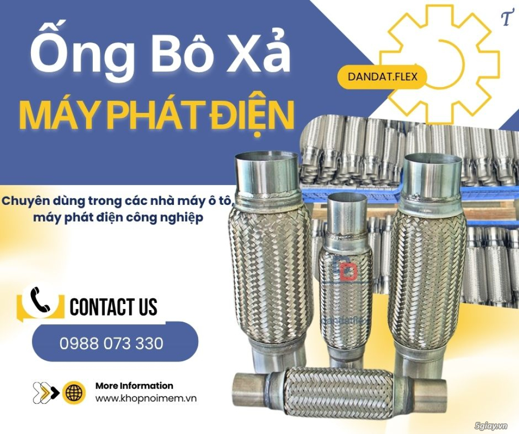 Bô zin chống rung/ Ống xả máy phát điện/ Ống xả mềm lò xo/ Ống mềm cổ pô - 2