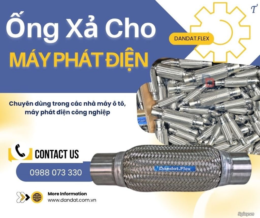 Bô zin chống rung/ Ống xả máy phát điện/ Ống xả mềm lò xo/ Ống mềm cổ pô - 3