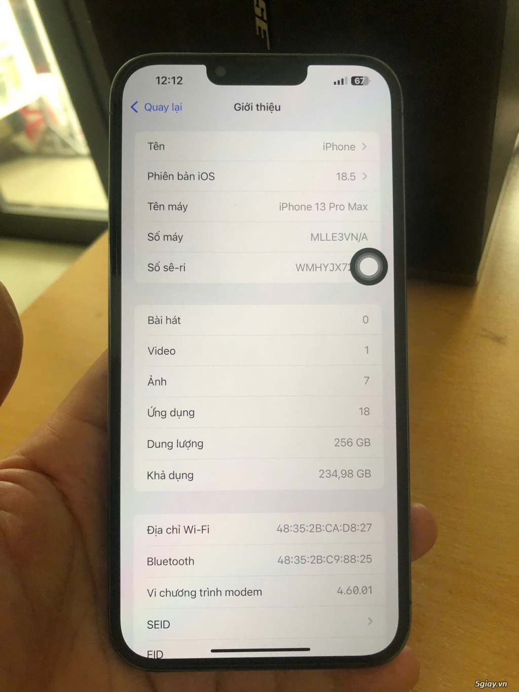 Cần bán iphone 13 pro max 256GB SIERRA BLUE hàng VN full zin áp 100%. - 1