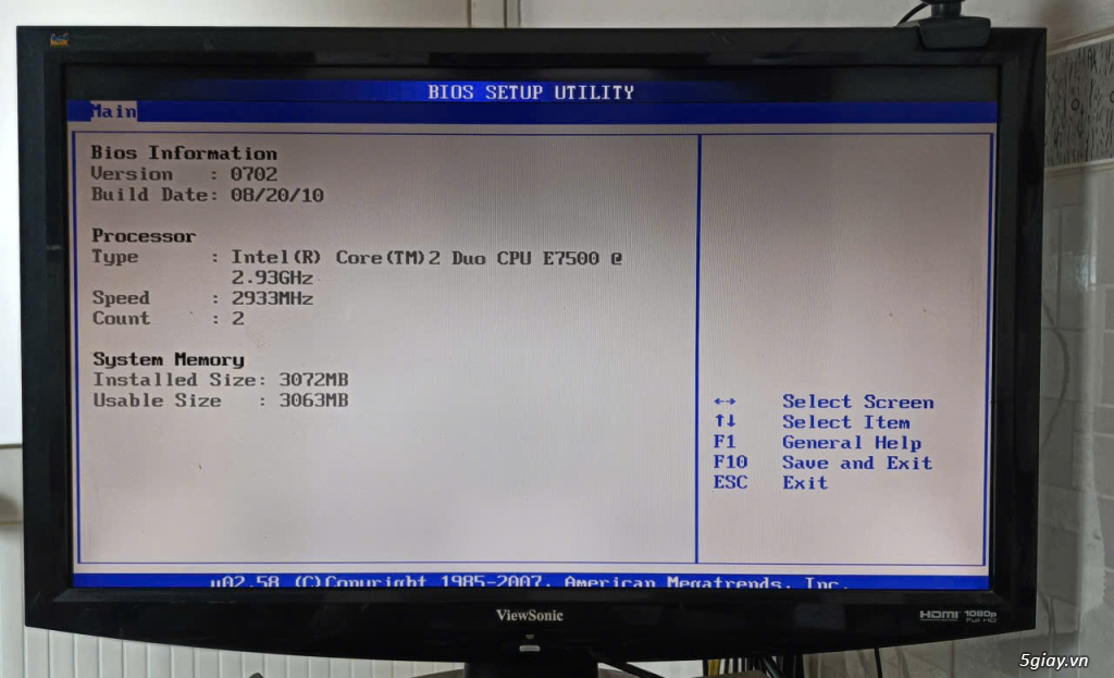 Thùng CPU Mainboard ASUS socket 775, duo core 2.9G, ram 3G