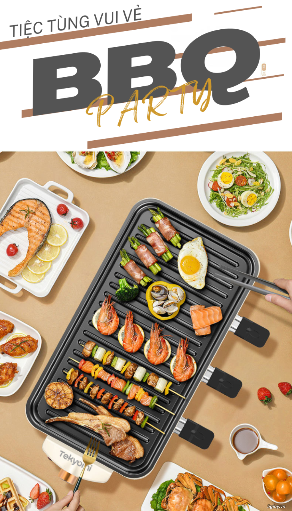 Bếp Nướng Điện Không Khói 2 Tầng TEKYOMI DKS-321 - 11