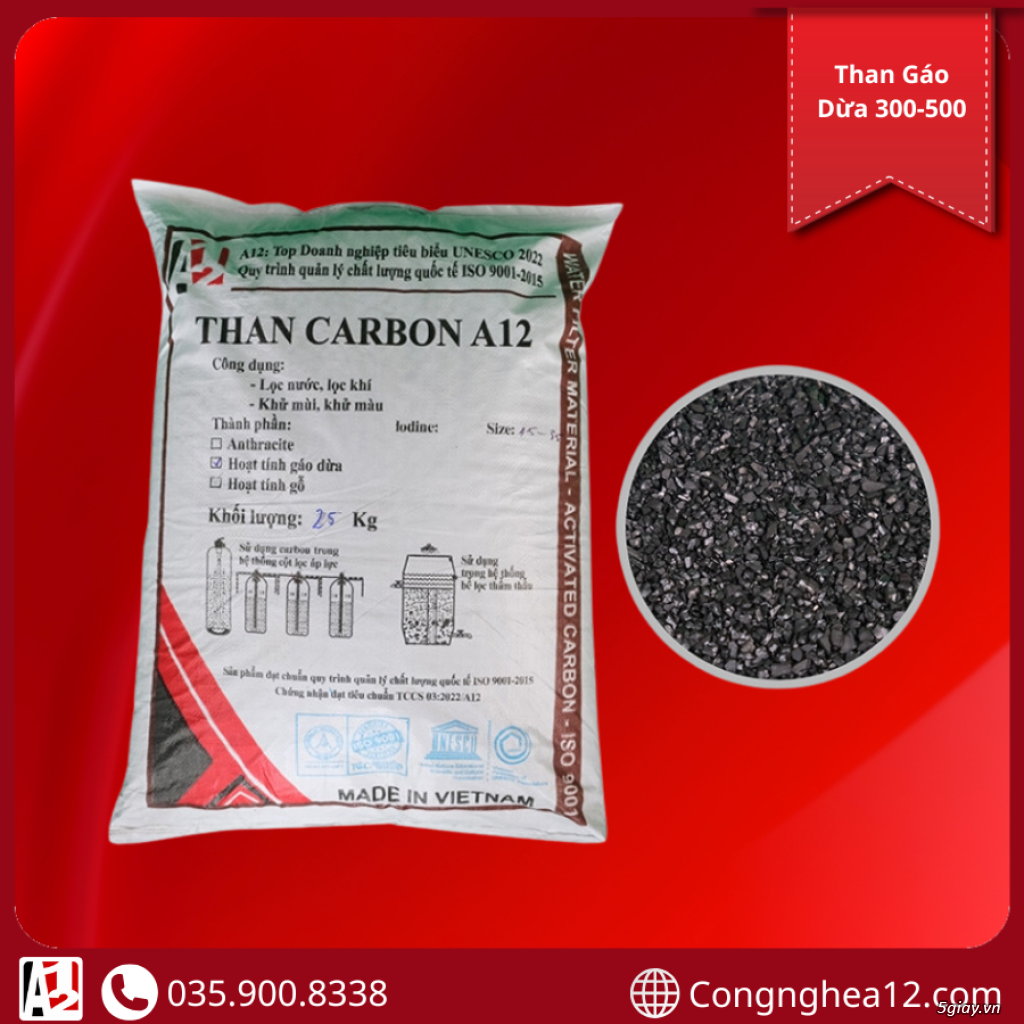 Than gáo dừa hoạt tính A12