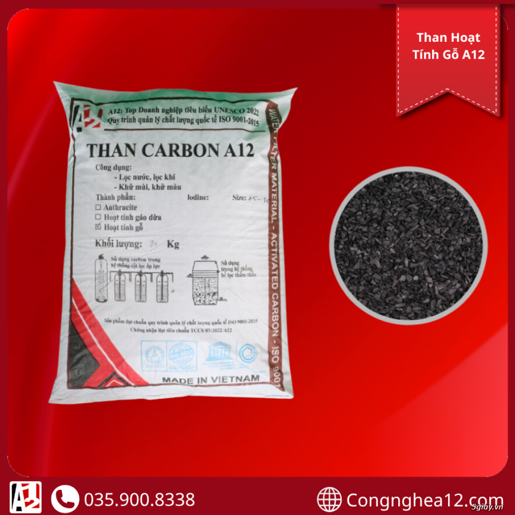 Than gỗ hoạt tính A12