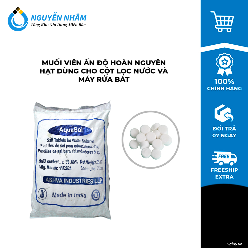 Muối hoàn nguyên Aquasol Ashva nhập khẩu Ấn Độ