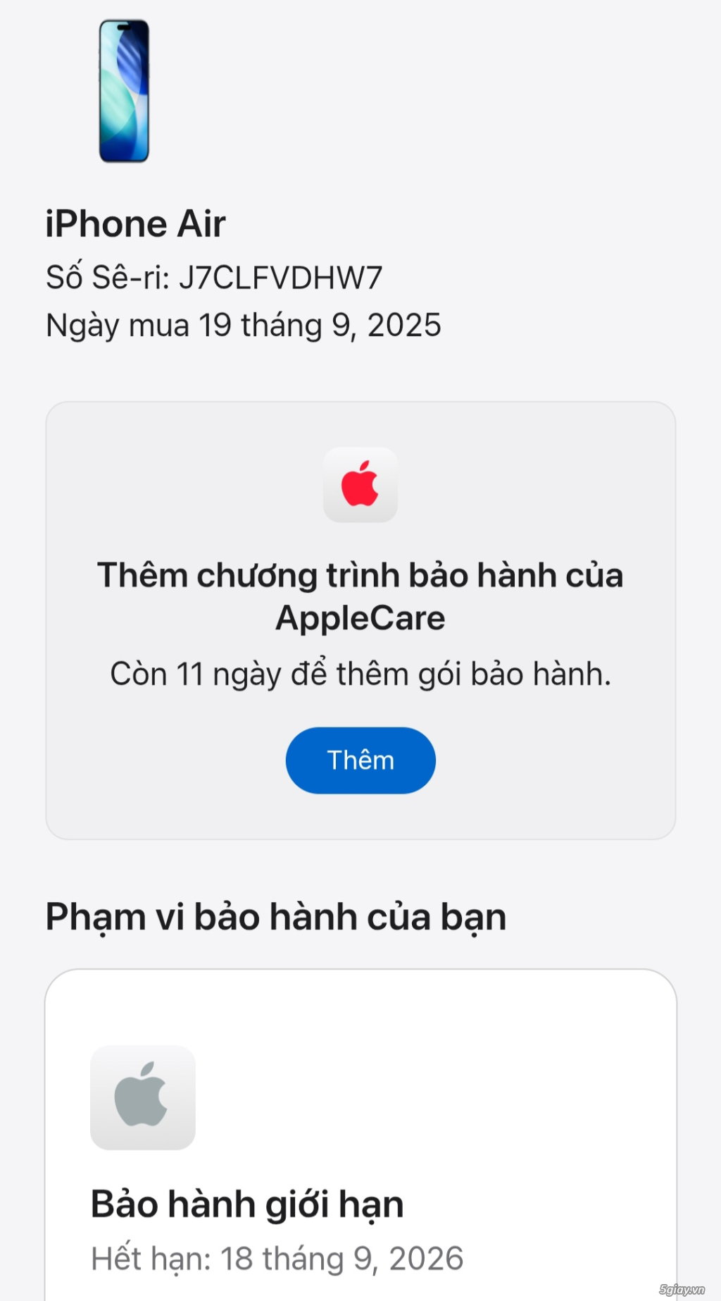 Iphone Air 256G Blue Zp/a Mới Sạc 14 Lần... ! - 3